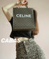 Celine Cabas 中號老花牛皮革