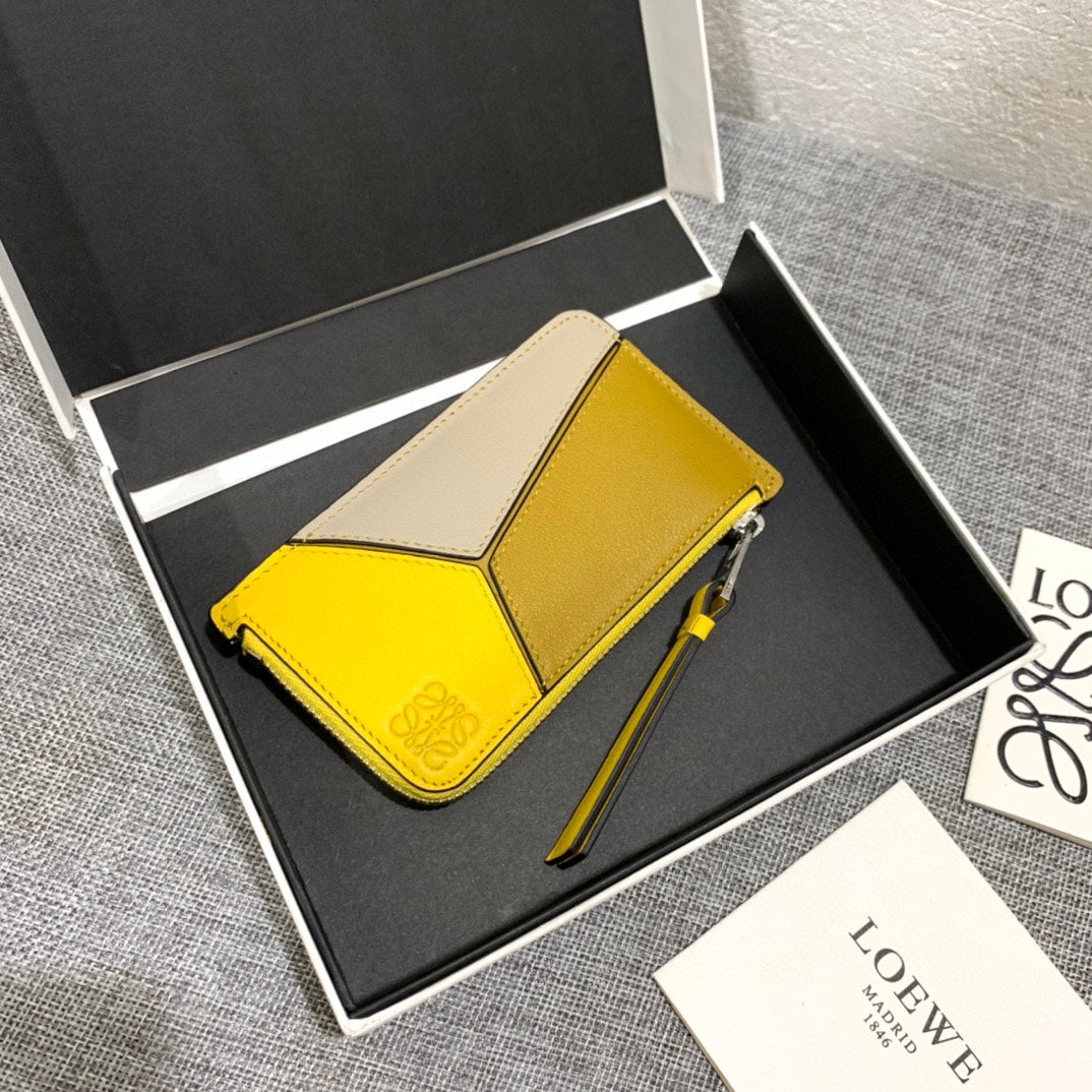 Loewe 拉鍊拼接卡包