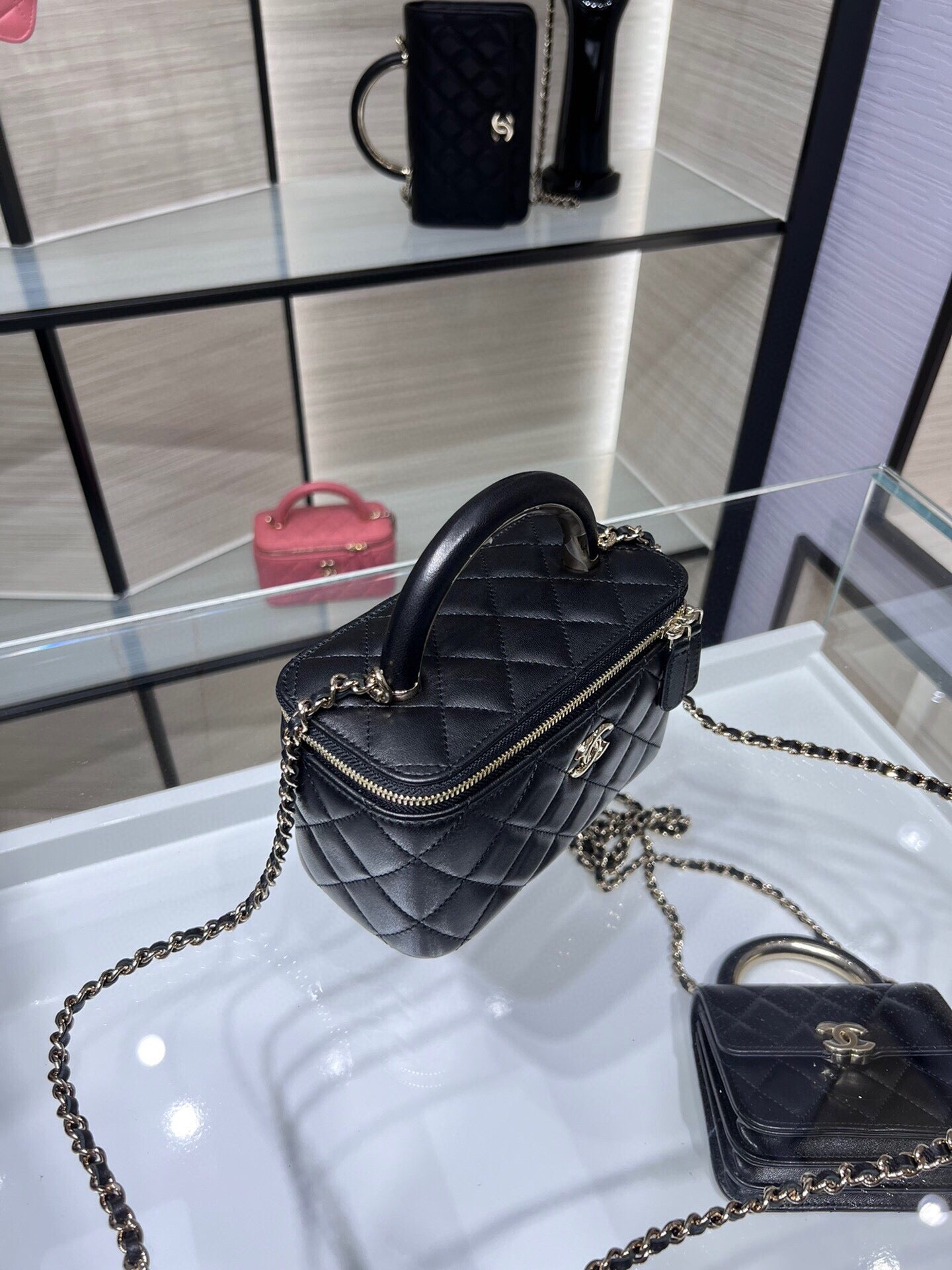 小香家-2022手工坊 口紅包 方盒子 黑色 羊皮