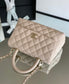 Chanel coco handle CF 小號-米白色牛皮-香檳金扣