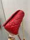 Dior Caro大號28cm-紅色小牛皮