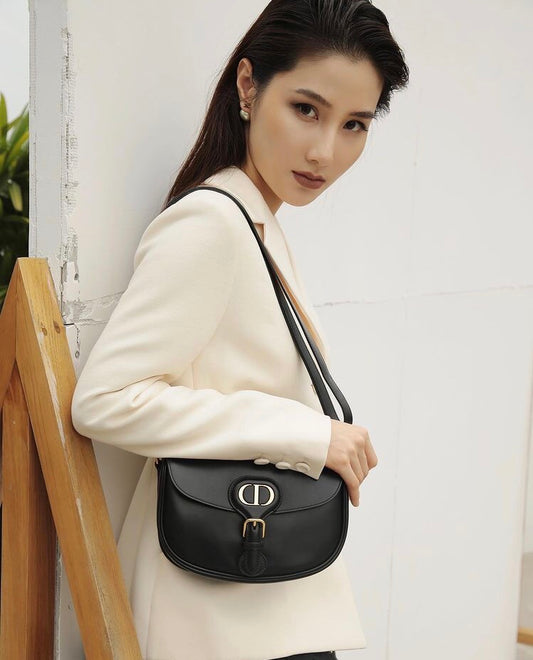 Dior Bobby-中號22cm-黑色牛皮