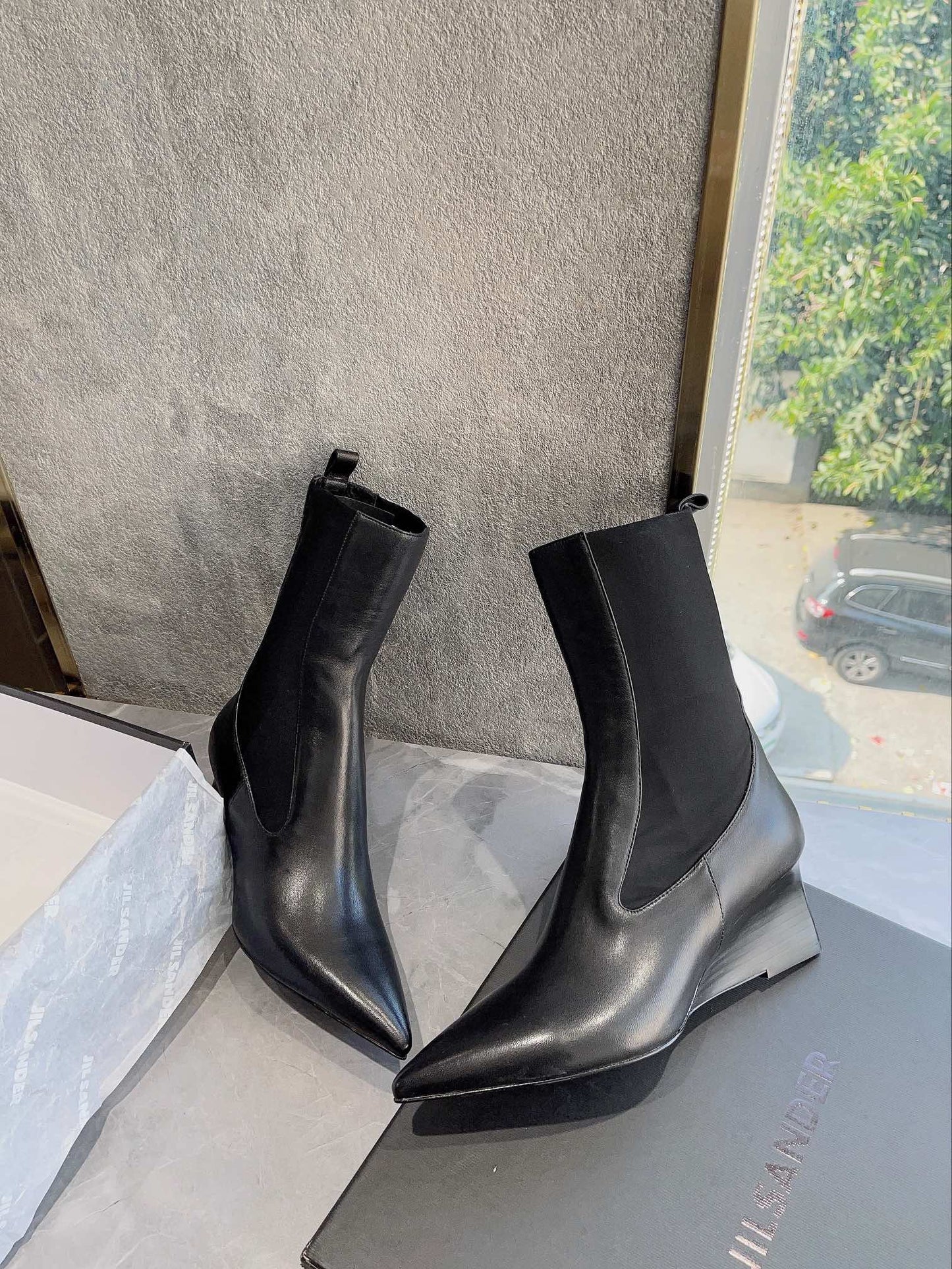 Jil sander-2022早春新款 尖頭短靴