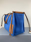 羅L威-Cushion tote 藍色棕皮