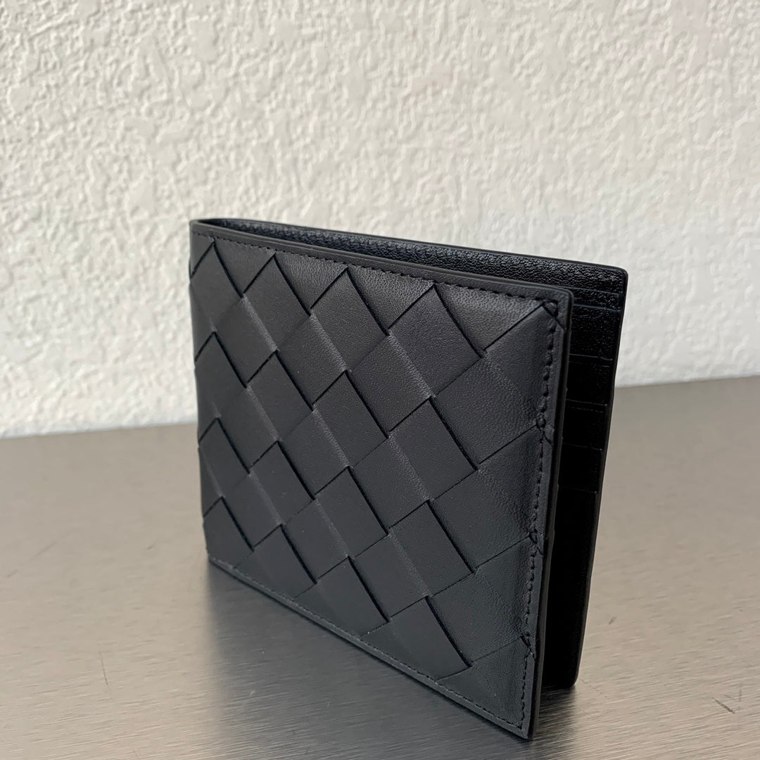 B編織-大編織格子 短夾 羊皮 12×12cm