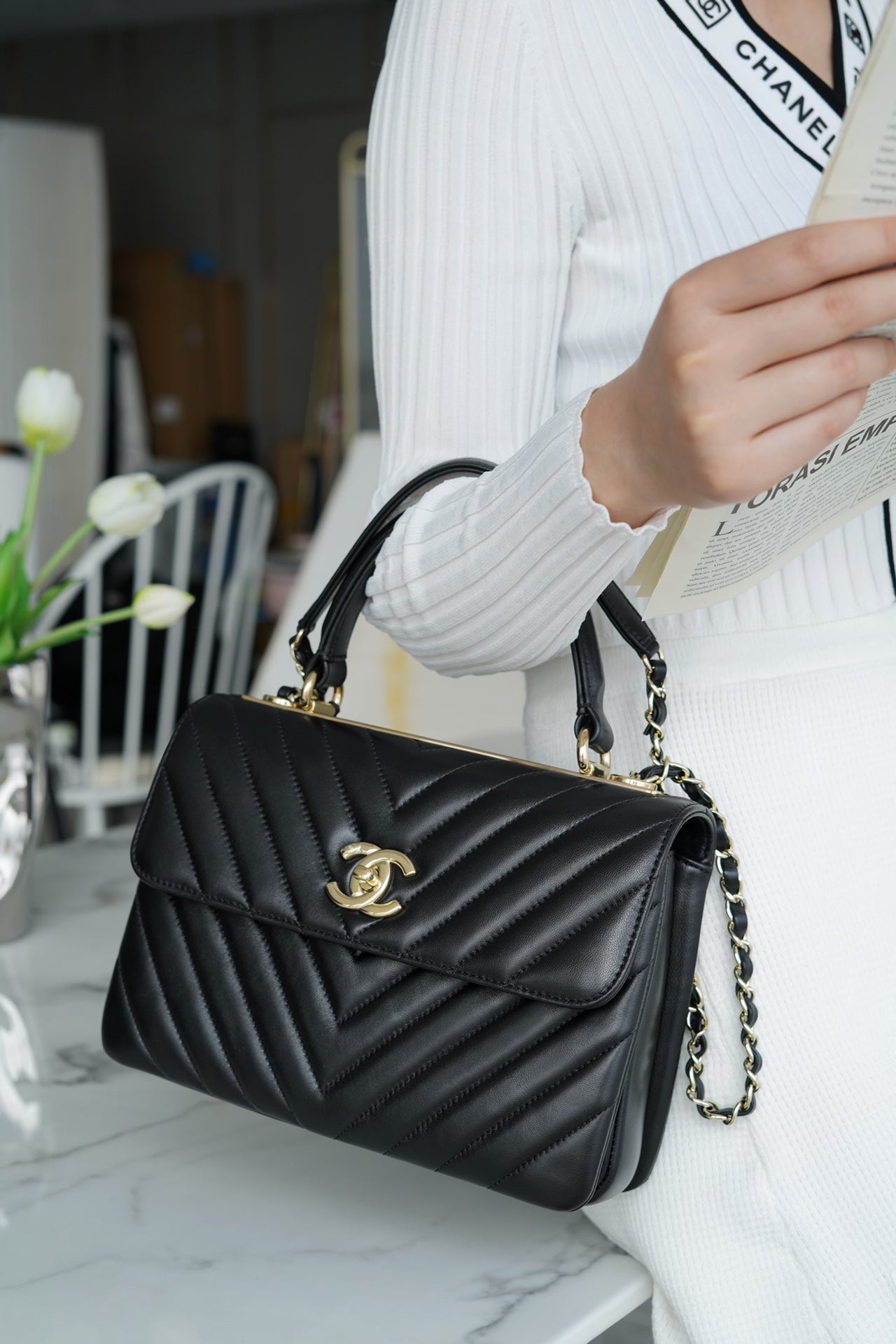 小香家-Trendy CC-V紋經典黑-25cm