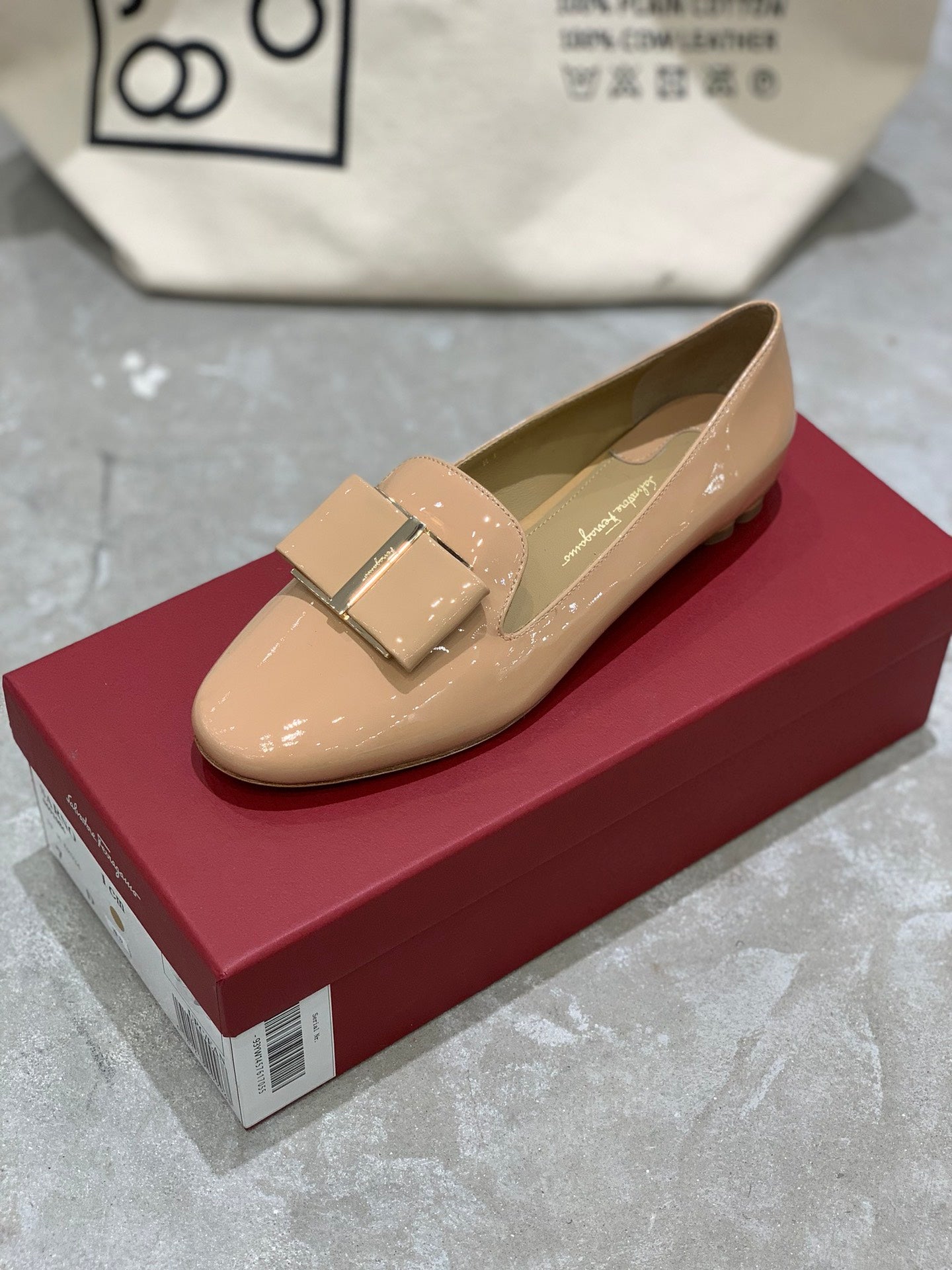 Salvatore Ferragamo鞋-菲拉格慕 圓頭大蝴蝶結 梅花跟 樂福鞋