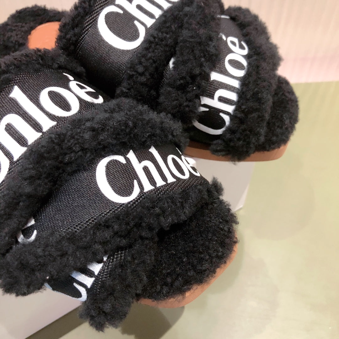 Chloe鞋-Chloe 羊羔毛 拖鞋