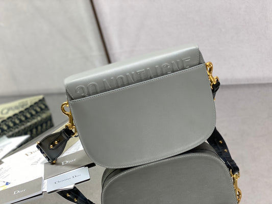 Dior Bobby-大號27cm-岩石灰牛皮