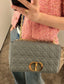 Dior Caro 大號28cm-灰色小牛皮