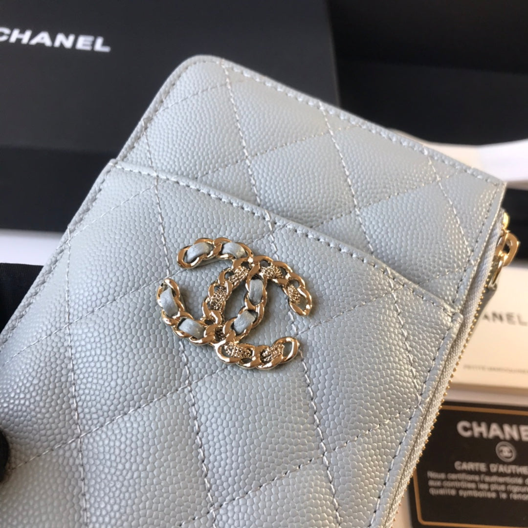 Chanel 拉鍊長夾卡包-扁長夾