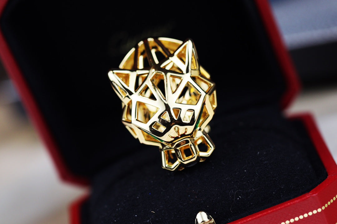 Cartier 美洲豹戒指-男女同款-金