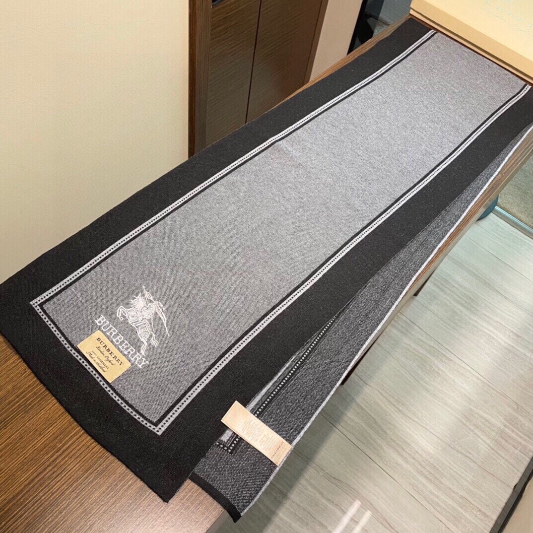 巴B家-拼色圍巾 32*200cm 100%純羊絨