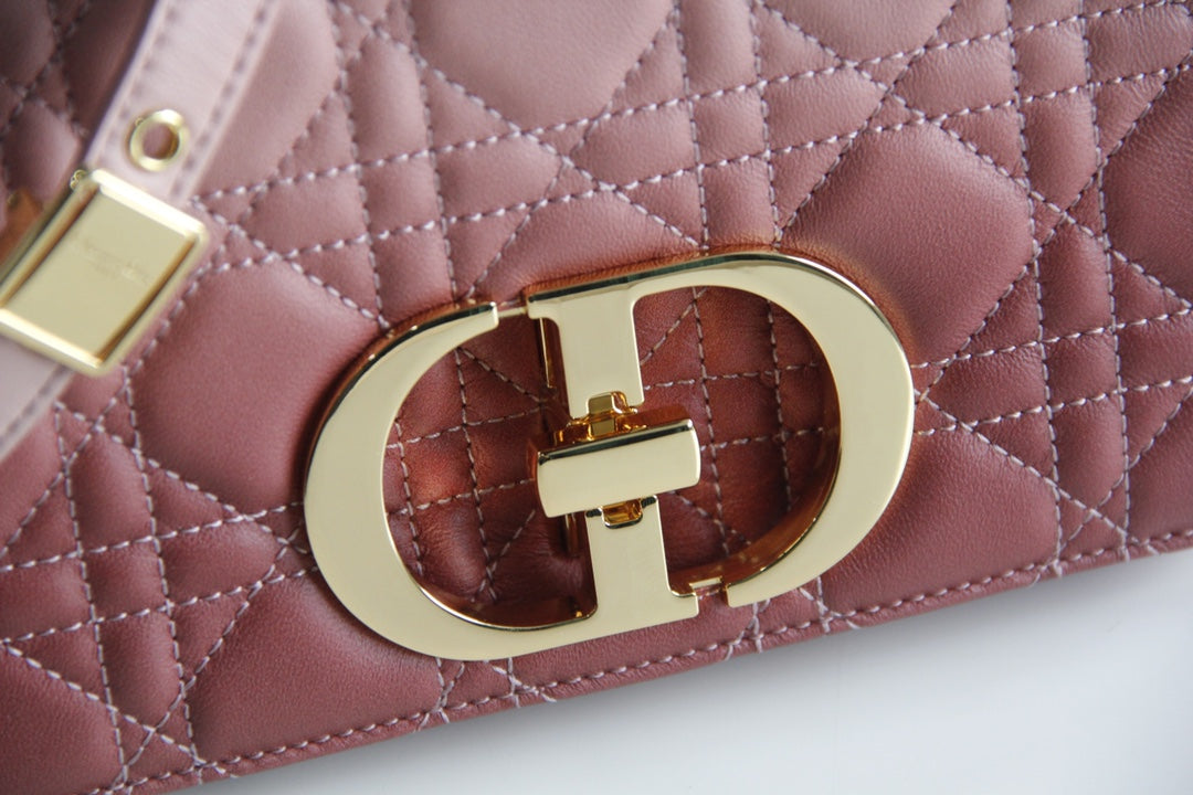Dior Caro 小號20cm-漸變粉小牛皮