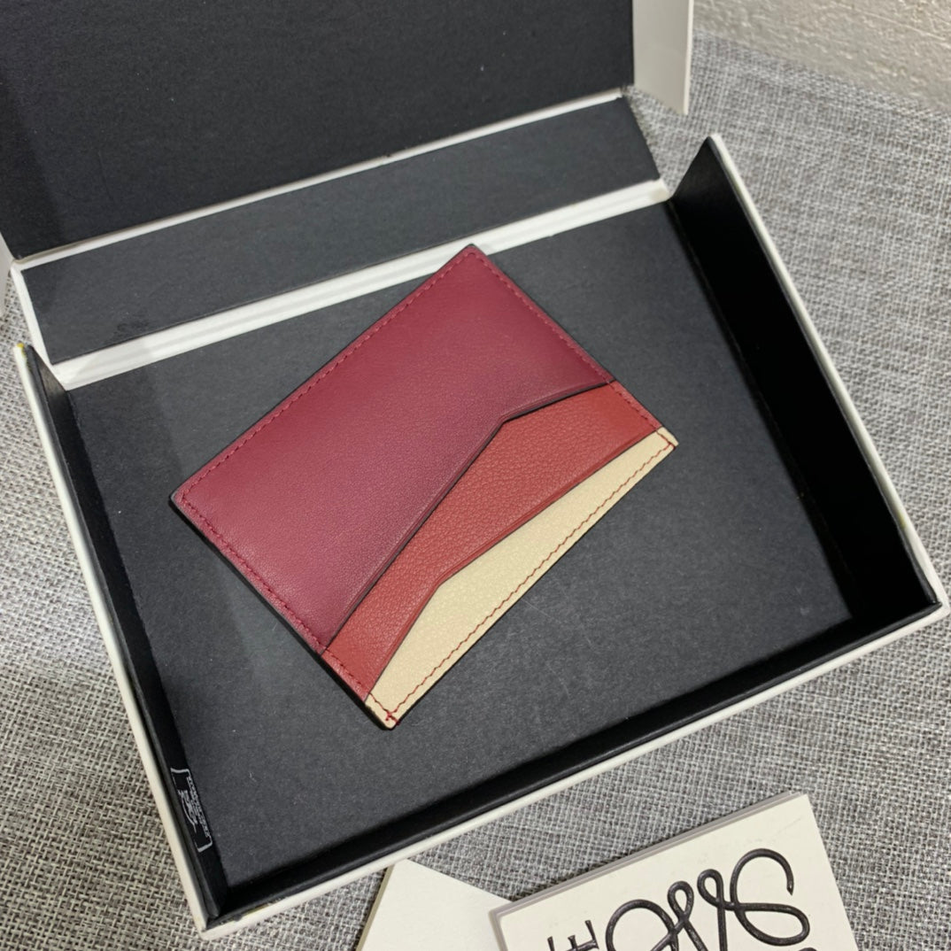 Loewe Plain Card Holder 多色拼接皮革卡包