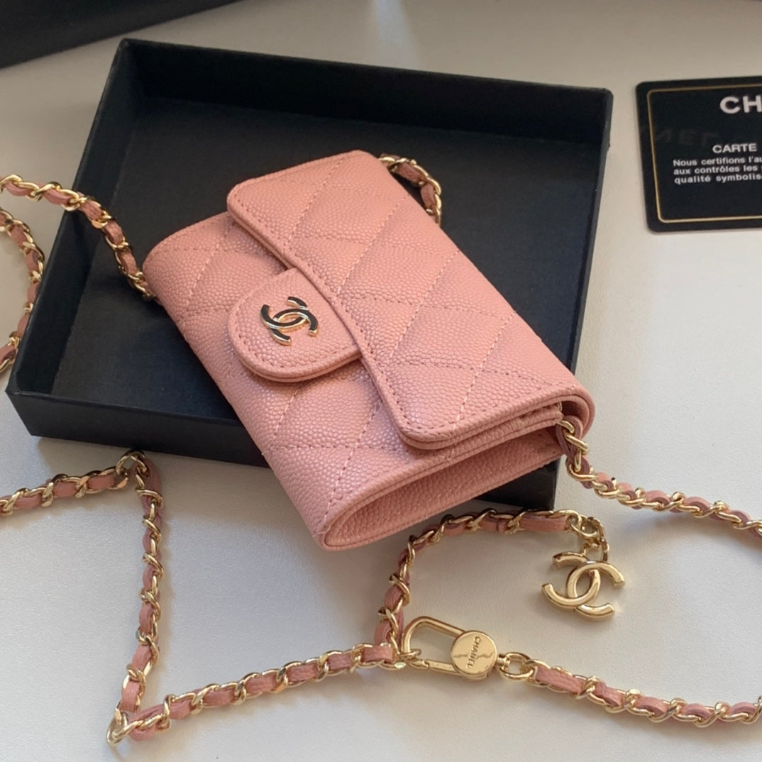 Chanel CF鏈條零錢卡包