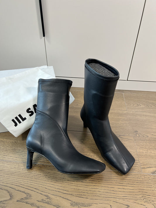 Jil sander-方頭高跟靴 8cm