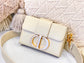 Dior 蒙田 Mini Box-平紋牛皮-珐瑯扣-17.5cm-熔岩棕