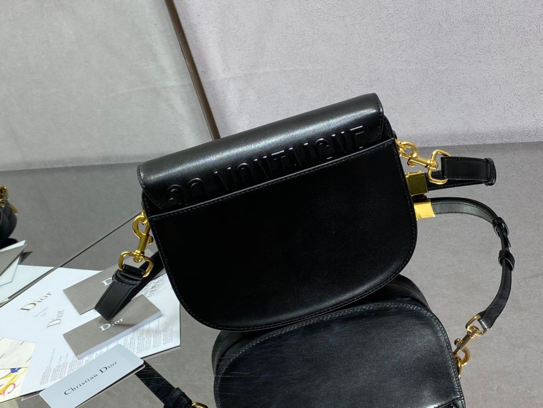 Dior Bobby-中號22cm-黑色牛皮