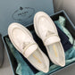 Prada鞋-Prada Loafers 亮皮三角銀字logo 厚底樂福鞋（白色）