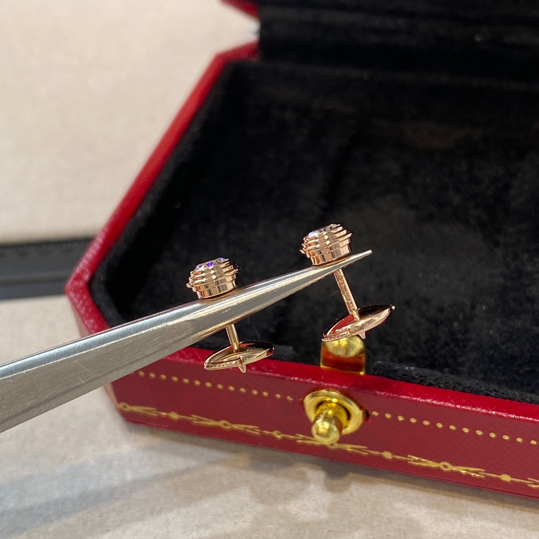 Cartier 20分單鑽耳環