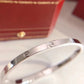 Cartier Love細版手鐲-玫瑰金/白金-無鑽