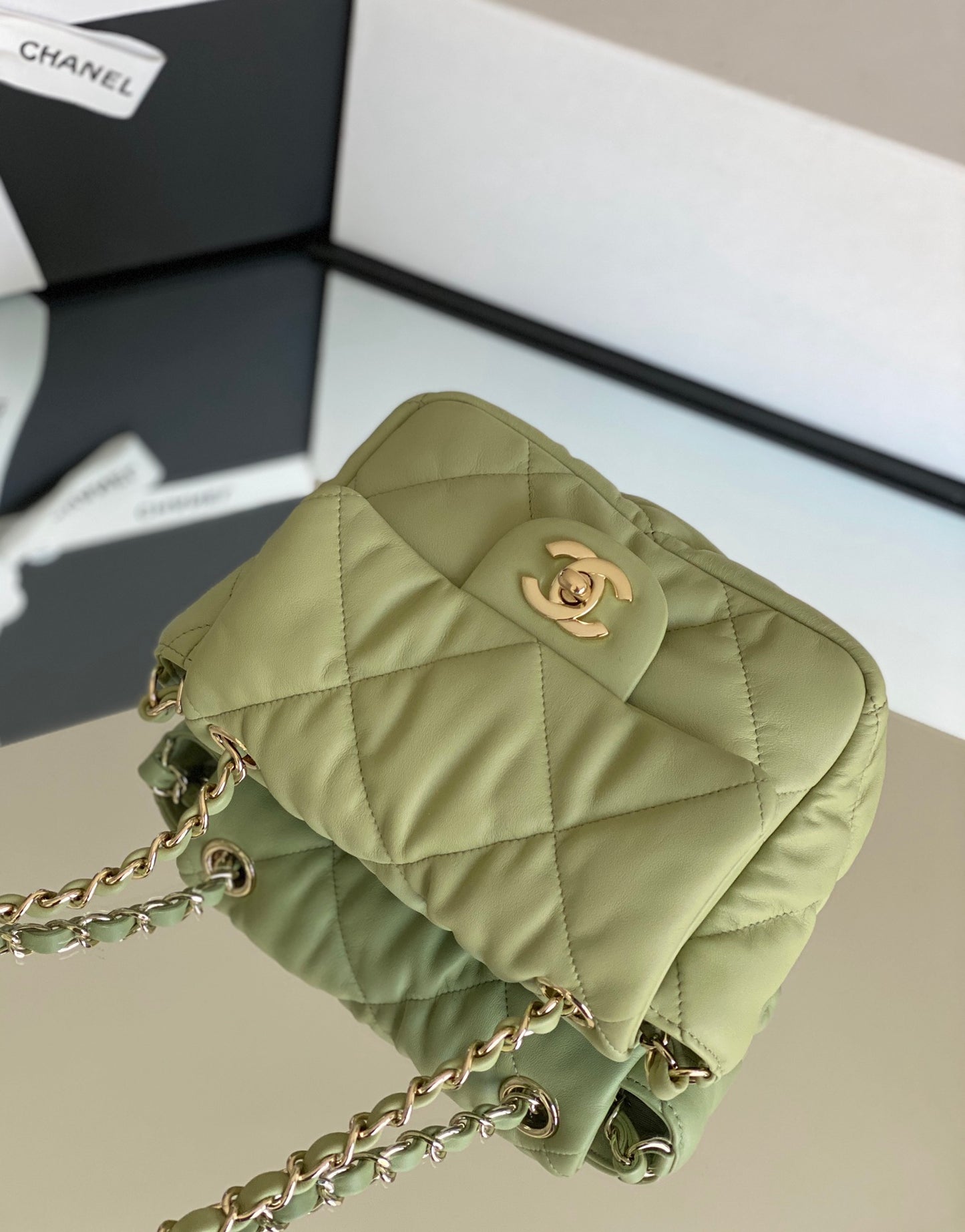 Chanel 度假系列柔軟小牛皮包-牛油果綠