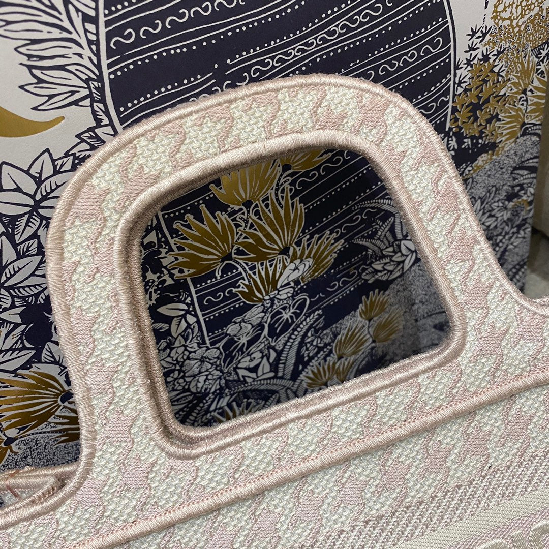 Dior Book Tote-Mini 23cm-粉色千鳥格