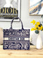 Dior Book Tote-小號36.5cm-深藍老虎