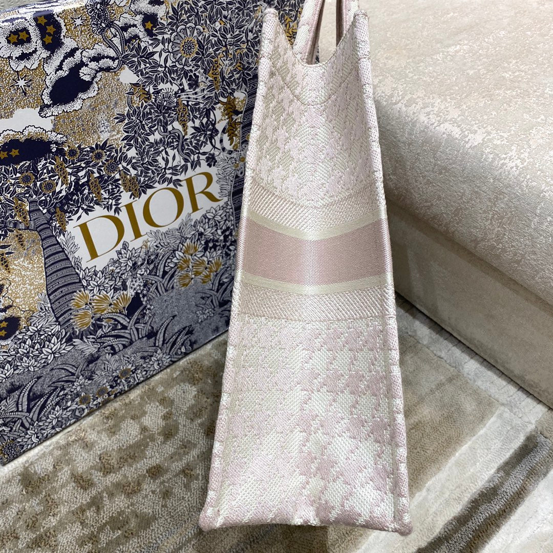Dior Book Tote-大號41.5cm-粉色千鳥格