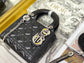 Dior-Mini Lady Dior手袋-三格黛妃-17cm-黑色銀釦