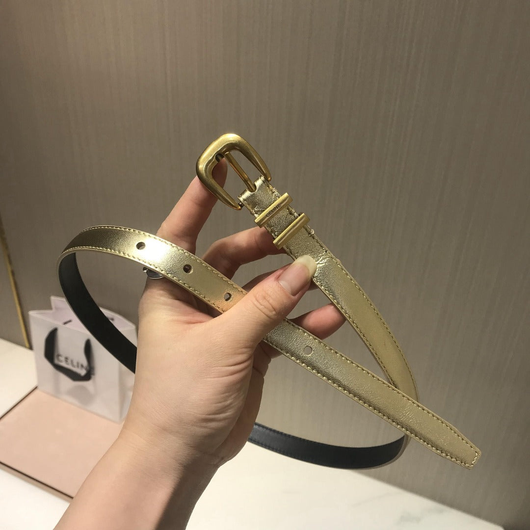 賽C家-金色金扣皮帶-1.8cm