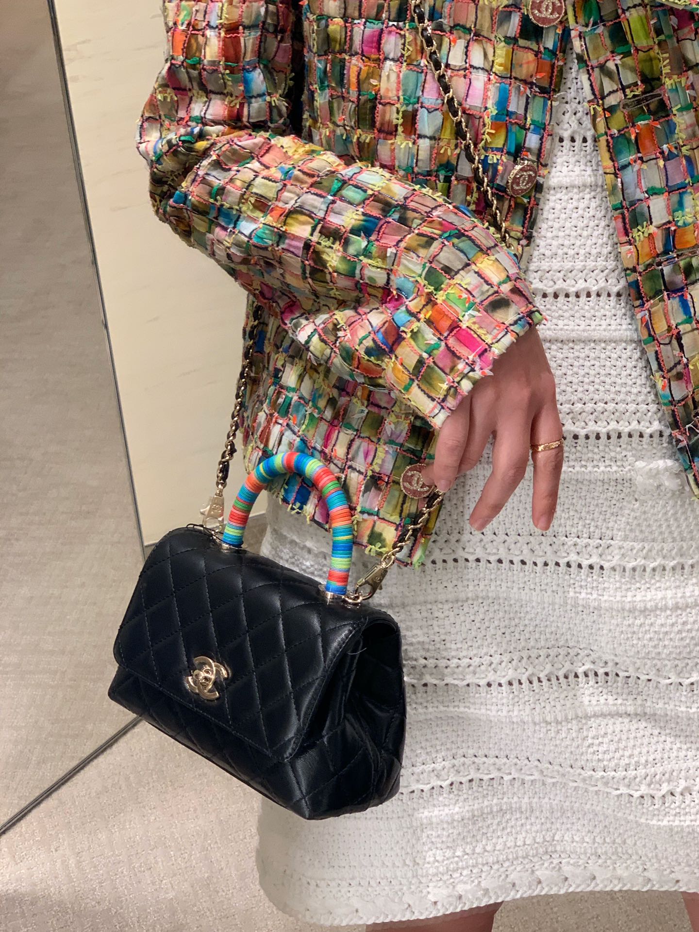 Chanel mini coco handle彩虹包-黑色