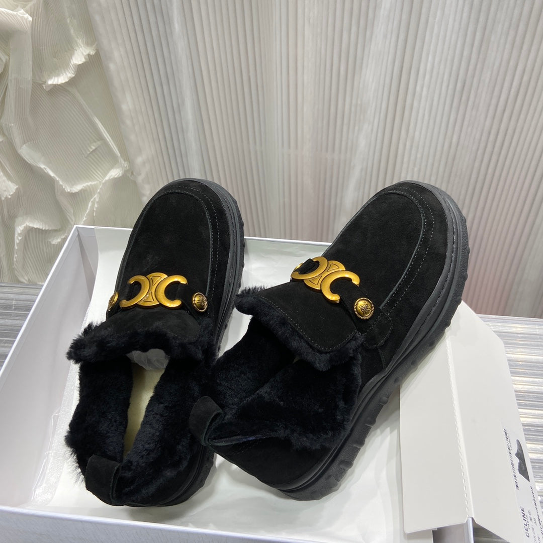 賽C家-2022早春新款 毛毛短靴 黑色