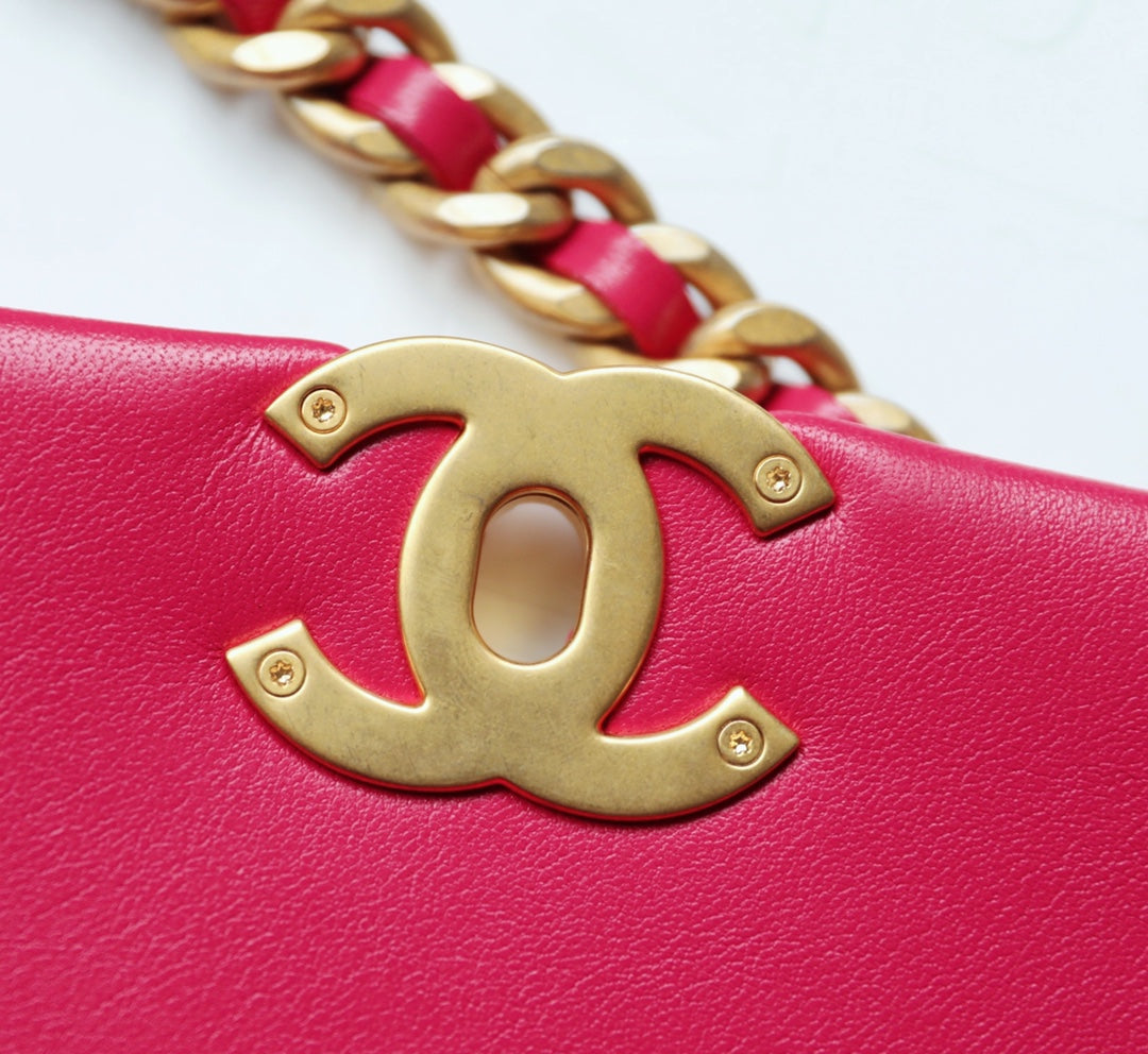 Chanel 19Bag-中號桃紅色