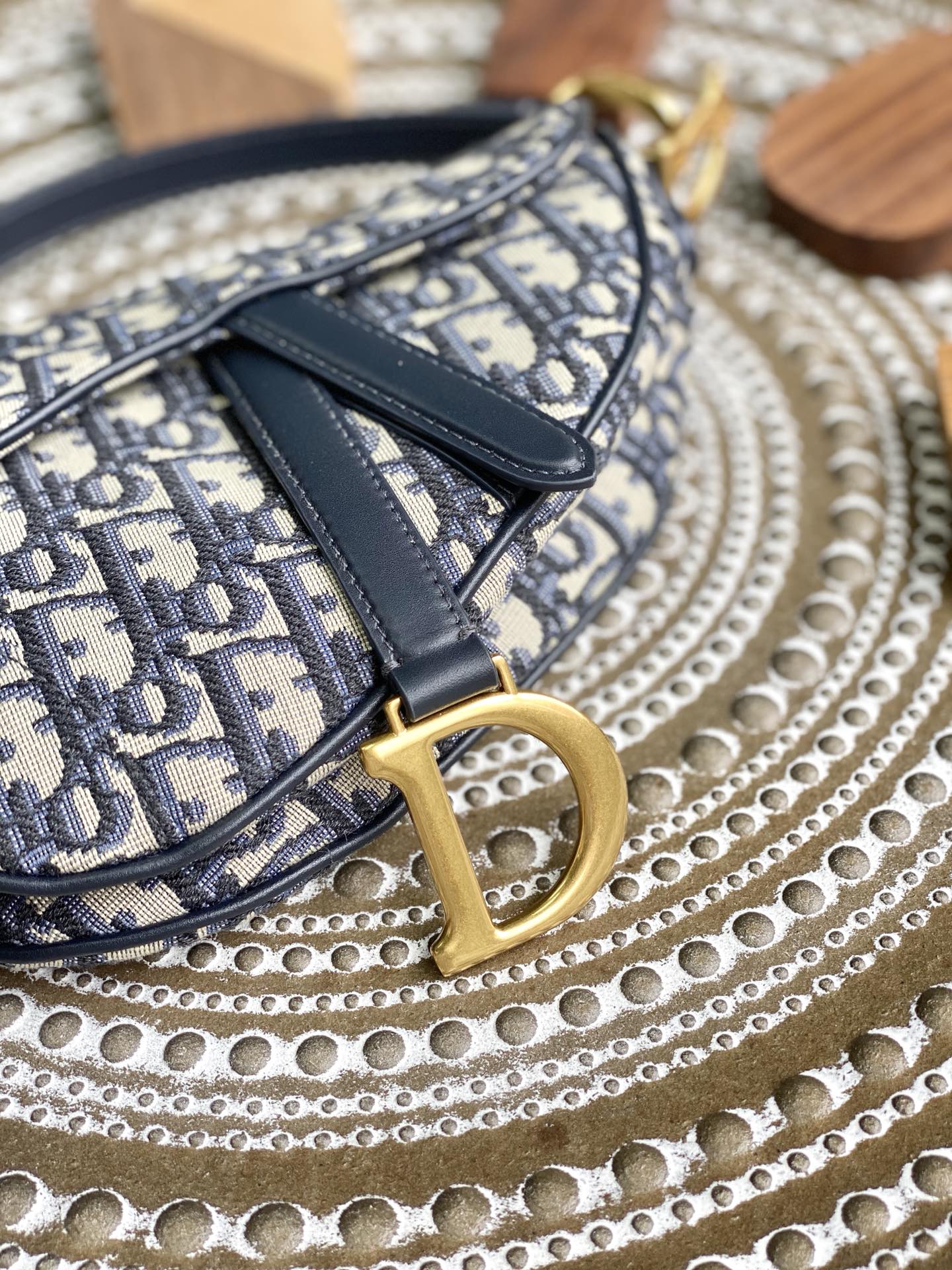 Dior Saddle 馬鞍包-帆布-小號藍色-19.5cm