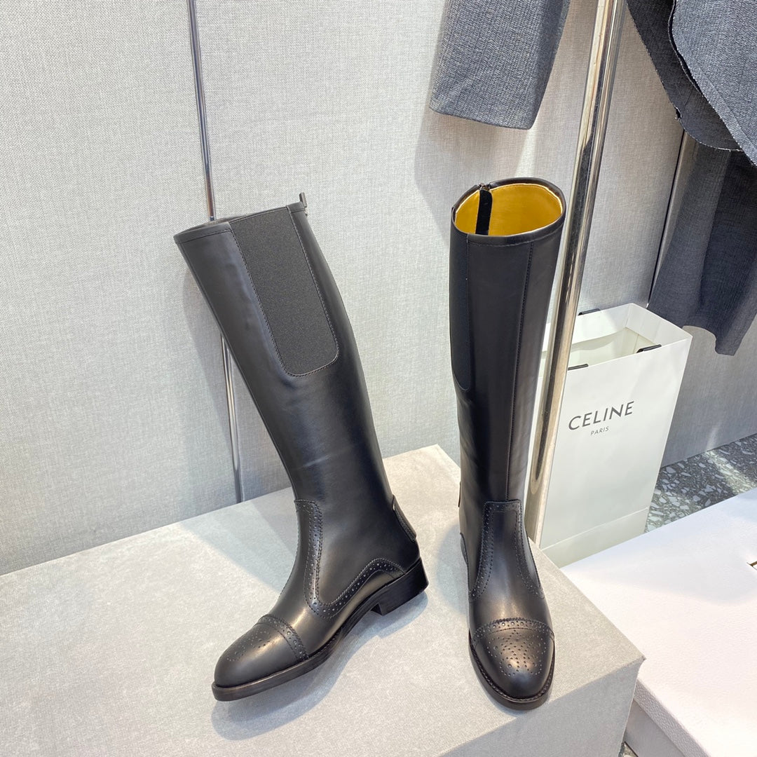 迪D家-2022秋冬新品 騎士靴 黑色