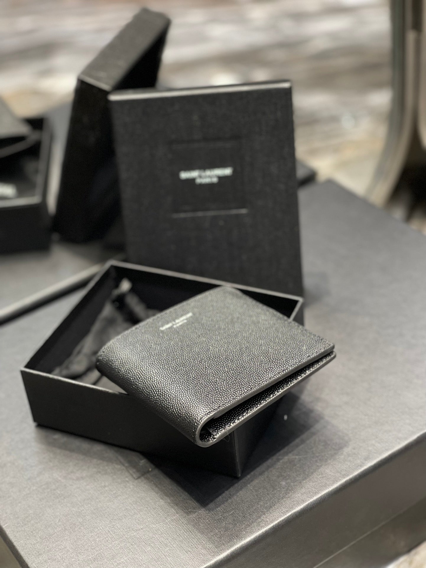 YSL 男士短款單隔層短夾