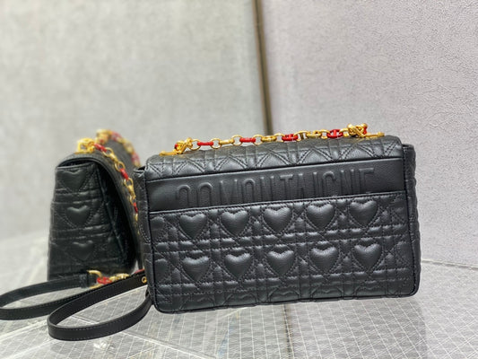 Dior-Caro 愛心七夕系列 中號 黑色
