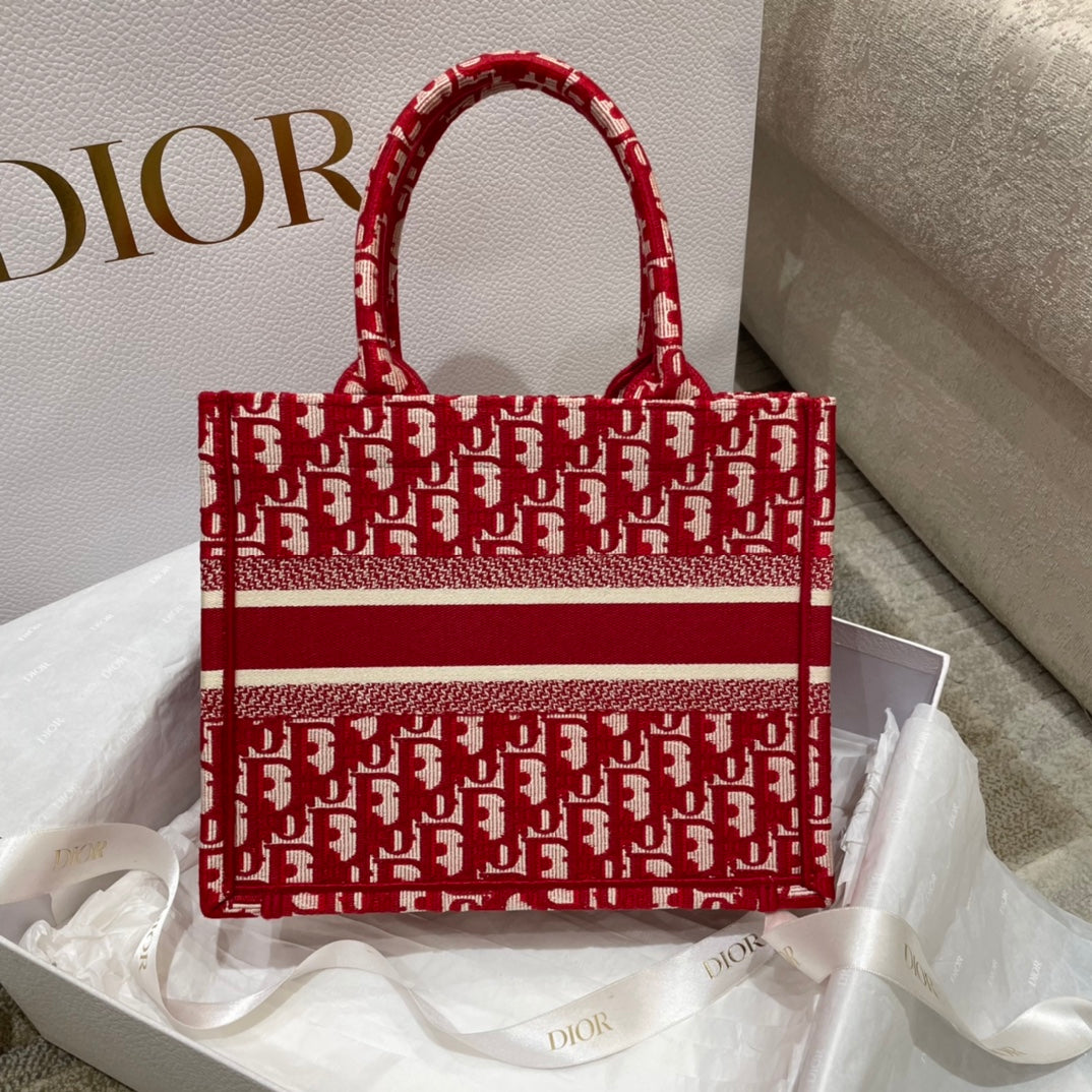 迪D家 Book Tote-小號36.5cm-紅色老花