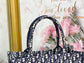 Dior Book Tote-小號36.5cm-深藍老花