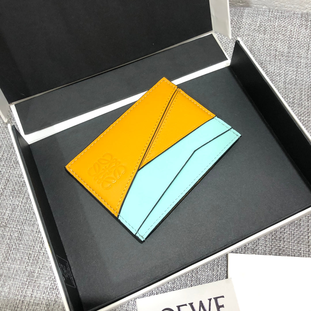 Loewe Plain Card Holder 多色拼接皮革卡包