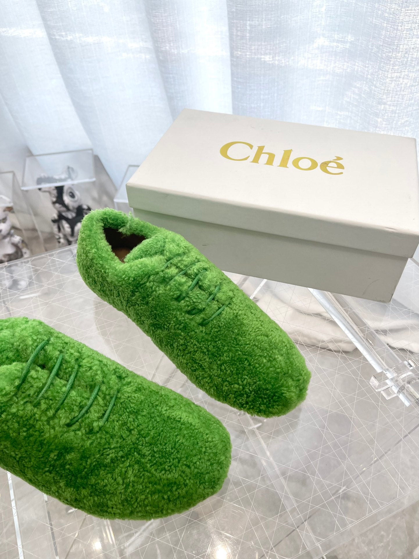 Chloe鞋-Chloe 羊羔毛 樂福鞋（綠）