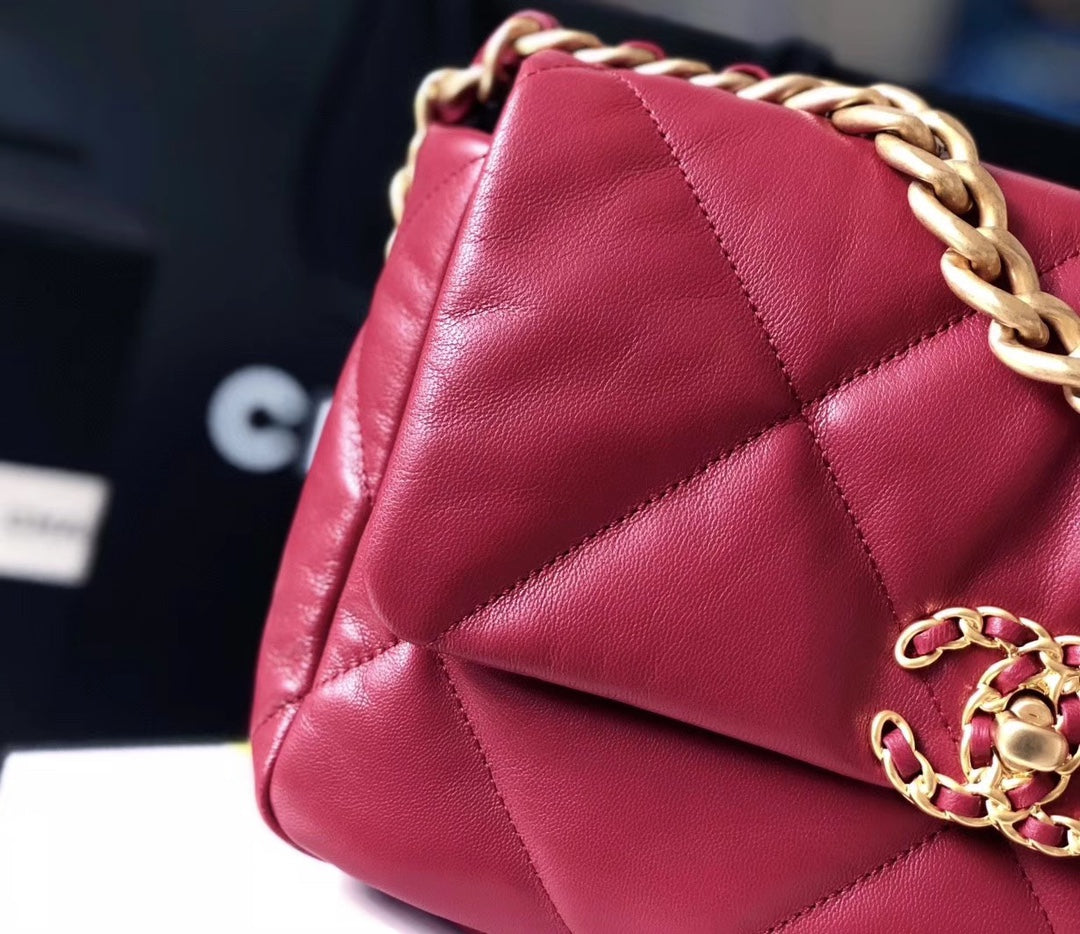 Chanel 19Bag-小號寶石紅
