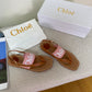 Chloe鞋-Chloe Woody Logo 涼鞋（粉）