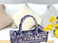 Dior Book Tote-小號36.5cm-深藍老虎