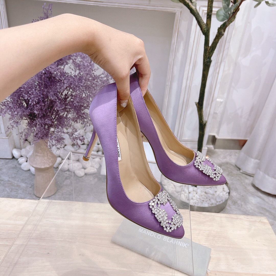 Manolo Blahnik-尖頭 高跟鞋 細跟鞋 紫色