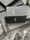 YSL 拉鍊手拿包 扁長夾 黑色金扣