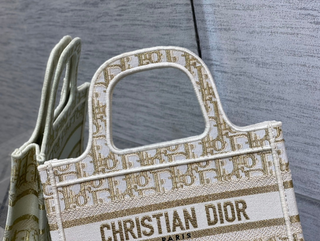 Dior Book Tote-Mini 23cm-金字老花 聖誕限定