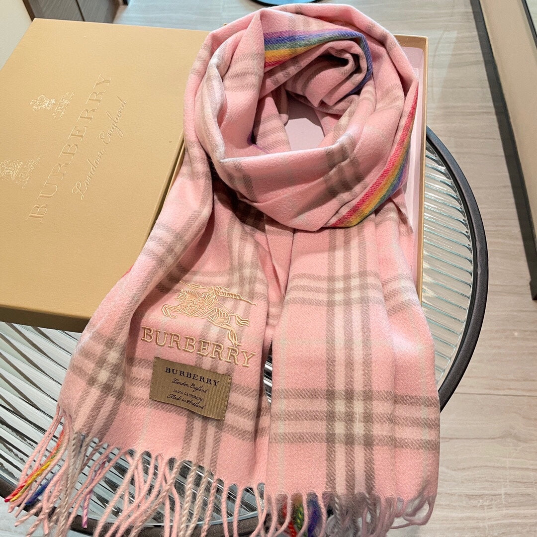 巴B家-格紋山羊絨圍巾 32*180cm